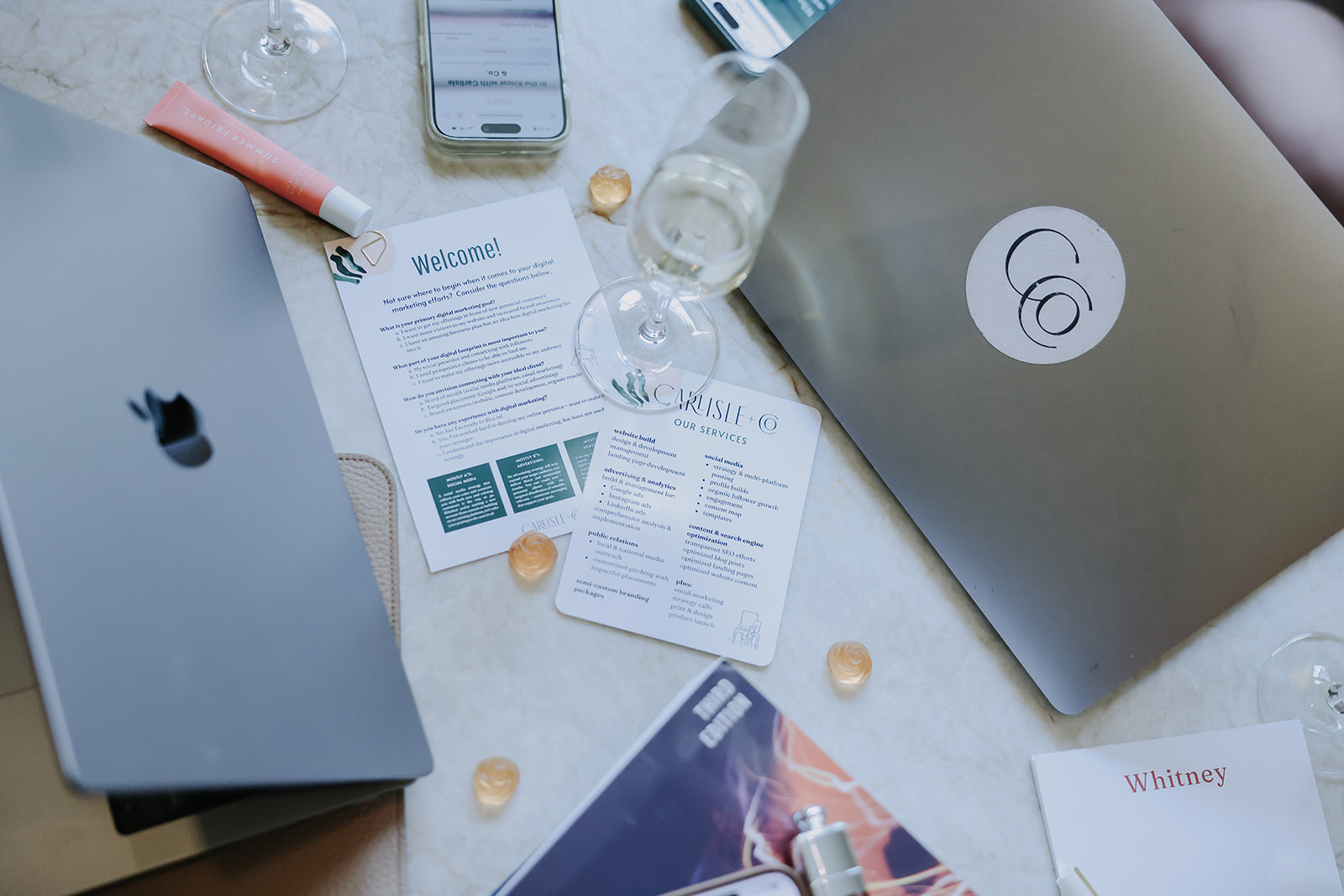 Carlisle & Co. laptops at annual retreat