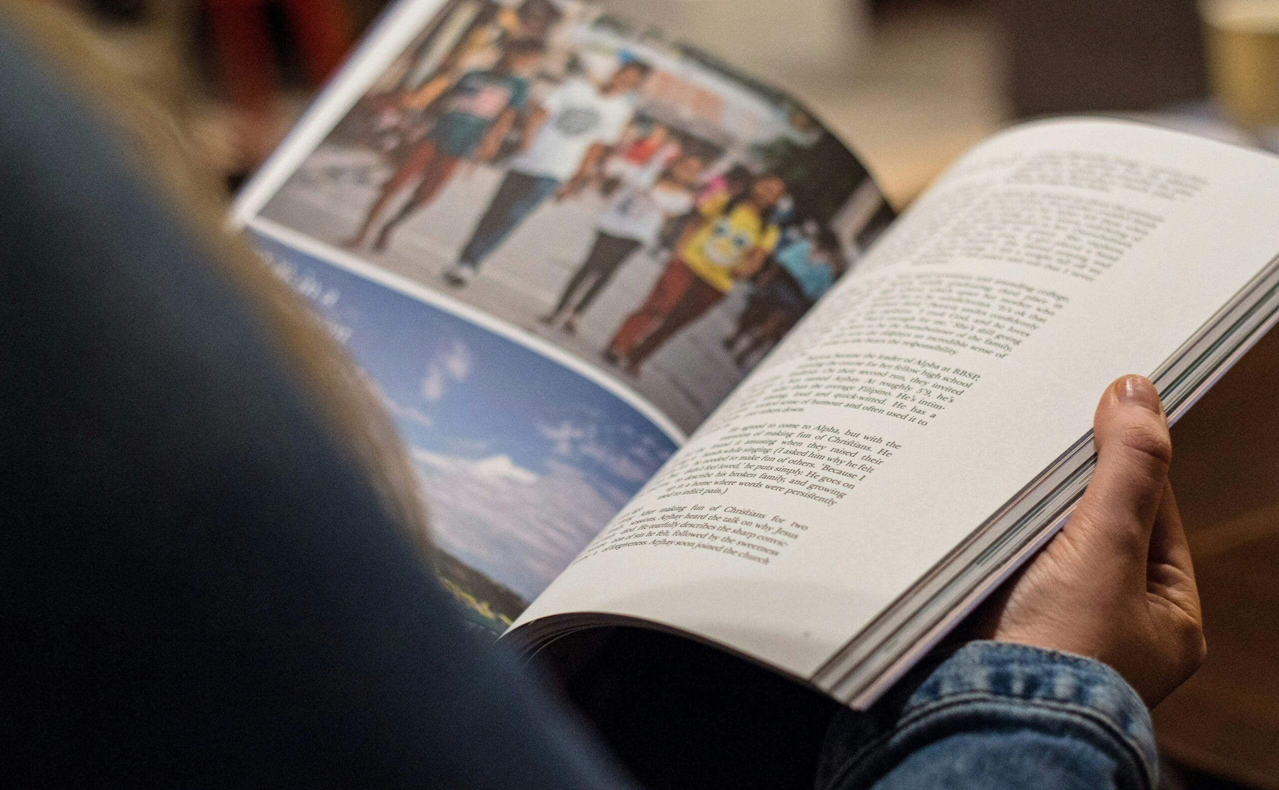 woman reading a magazine